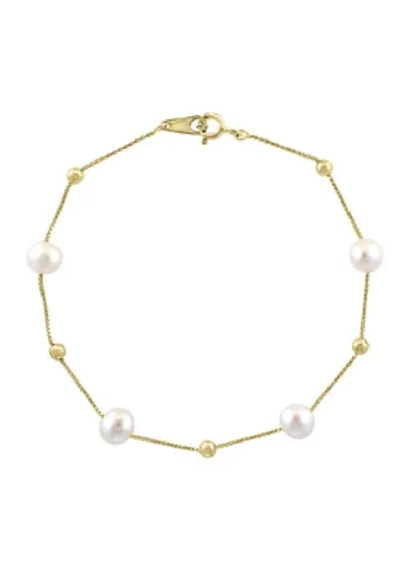 Freshwater Pearl Bracelet in Gold Over Silver