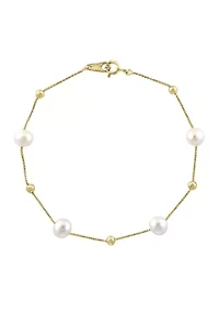 Freshwater Pearl Bracelet in Gold Over Silver