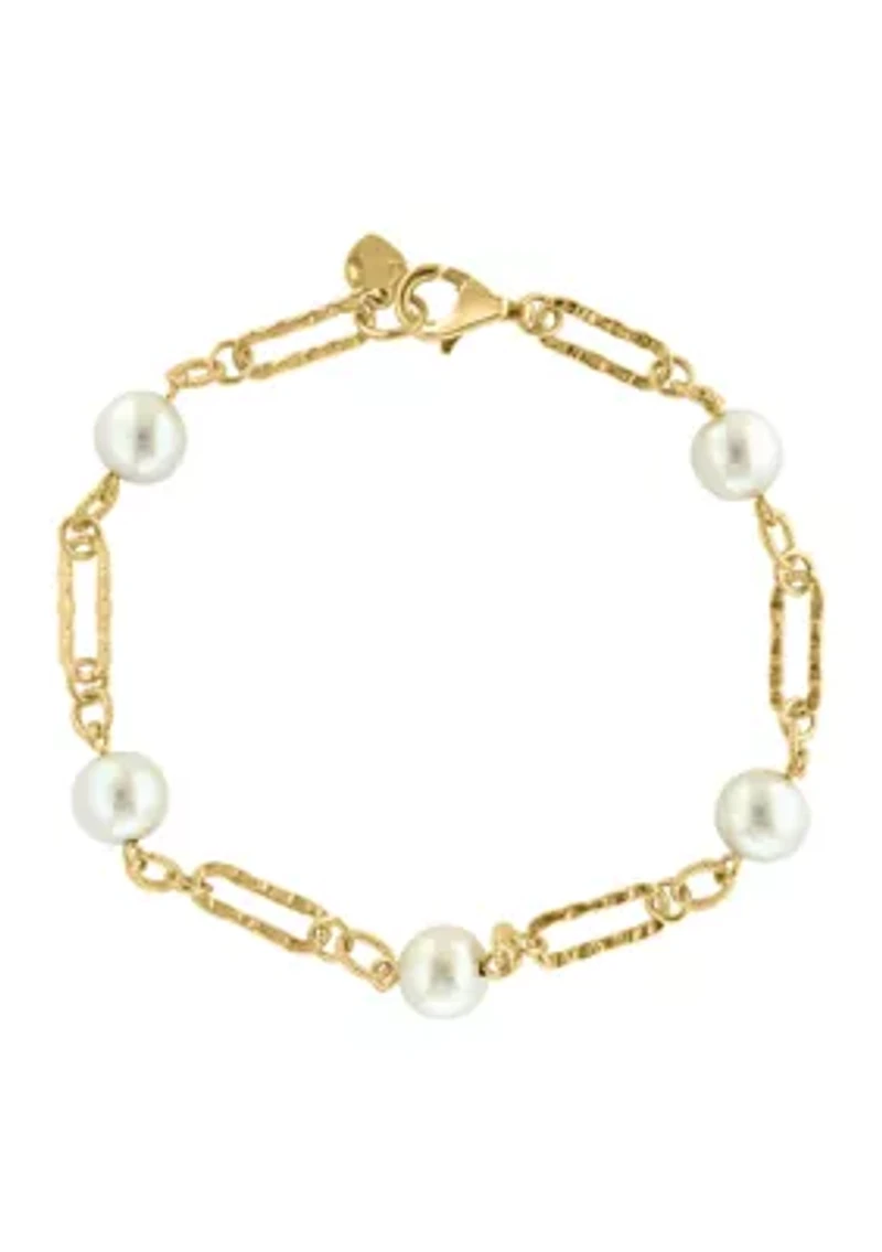 Freshwater Pearl Bracelet in Gold Over Sterling Silver