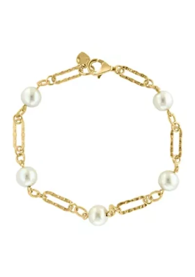 Freshwater Pearl Bracelet in Gold Over Sterling Silver