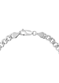 Men's White Sapphire and Onyx Compass Bracelet in Sterling Silver
