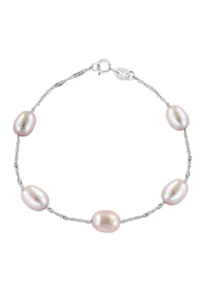 Freshwater Pearl Bracelet in Sterling Silver