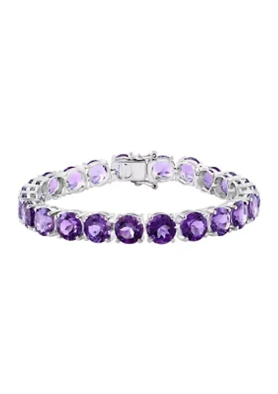 Amethyst Tennis Bracelet in Sterling Silver