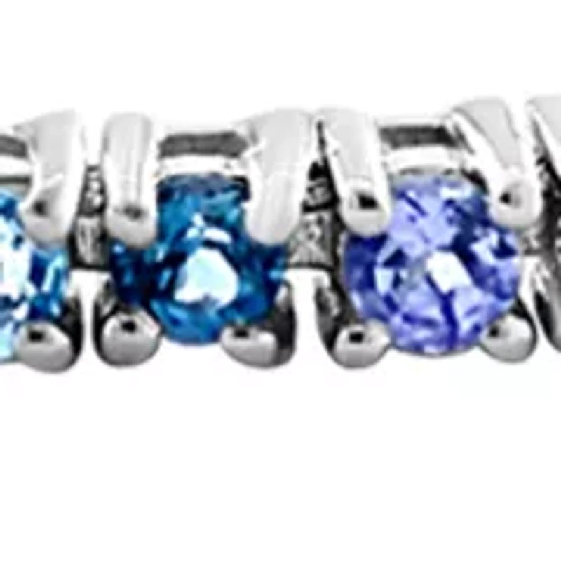 Multi Gemstone Bolo Bracelet in Sterling Silver
