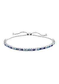 Multi Gemstone Bolo Bracelet in Sterling Silver