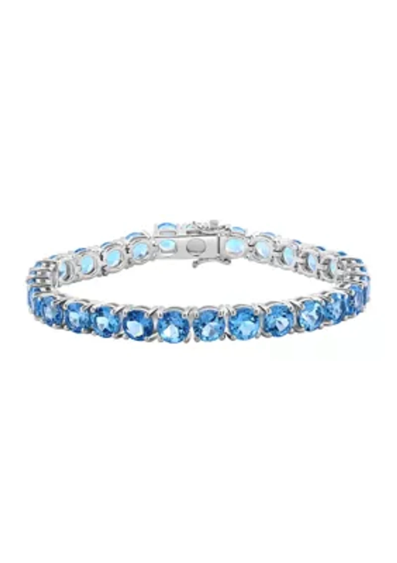 Sterling Silver Blue Topaz Bracelet