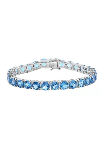 Sterling Silver Blue Topaz Bracelet