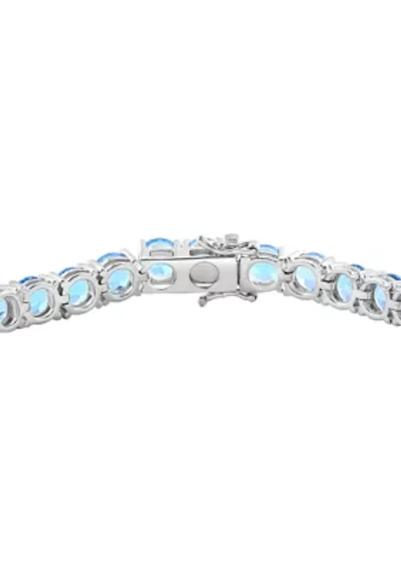 Sterling Silver Blue Topaz Bracelet