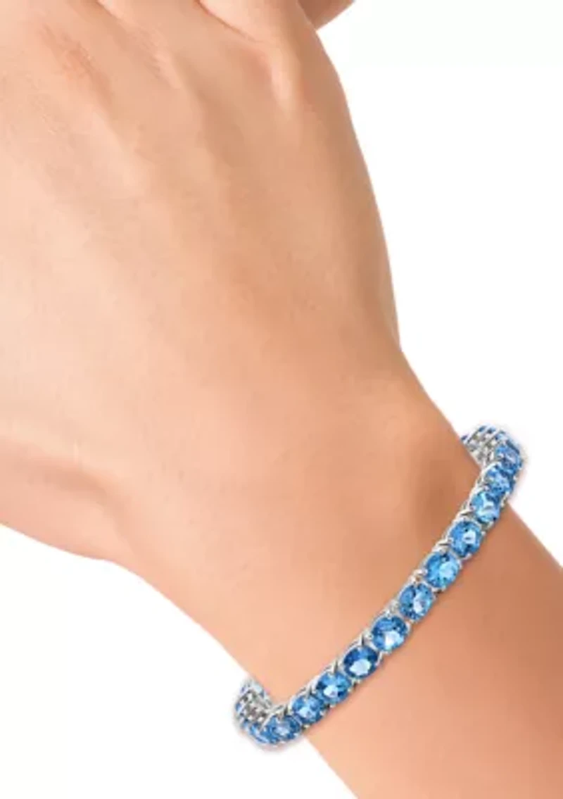 Sterling Silver Blue Topaz Bracelet