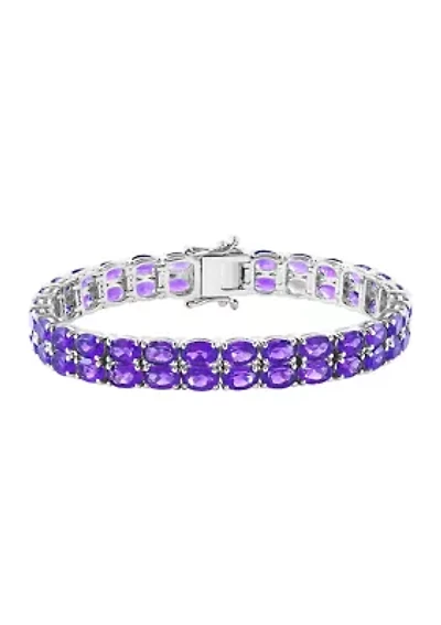 Amethyst Tennis Bracelet in Sterling Silver