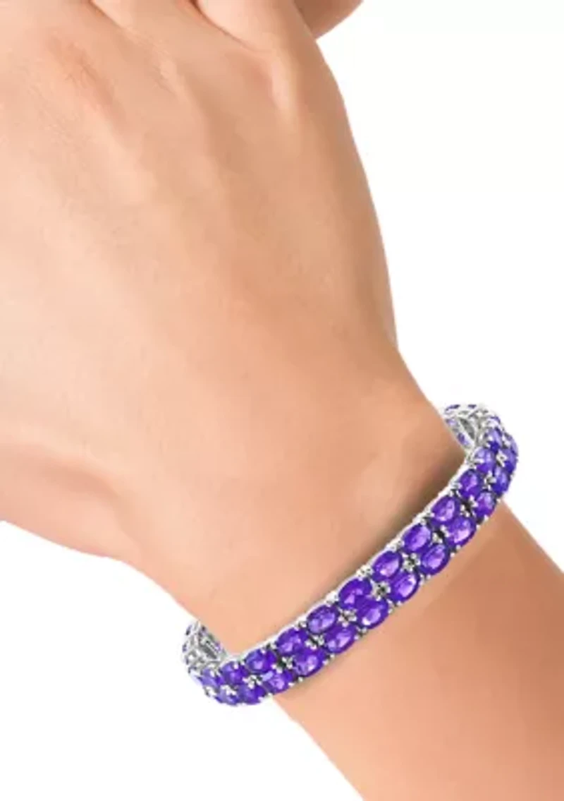 Amethyst Tennis Bracelet in Sterling Silver