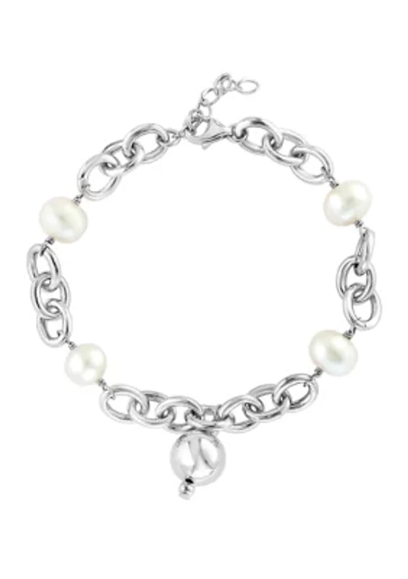 Sterling Silver Freshwater Pearl 8" Bracelet