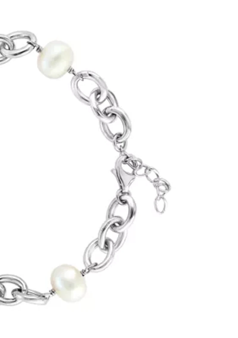 Sterling Silver Freshwater Pearl 8" Bracelet 