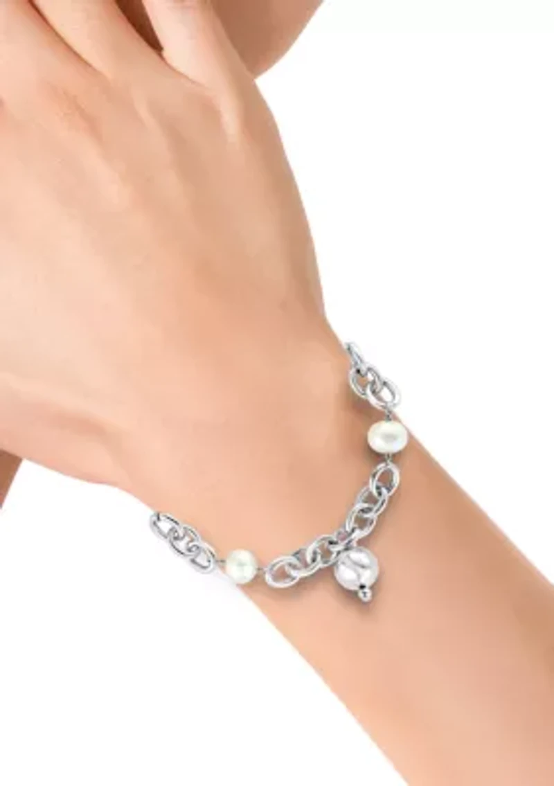 Sterling Silver Freshwater Pearl 8" Bracelet 