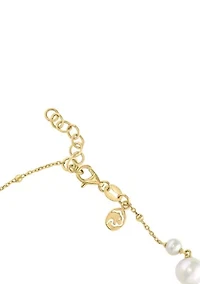 Freshwater Pearl Dyed Jade Beaded Bracelet in 14K Yellow Gold