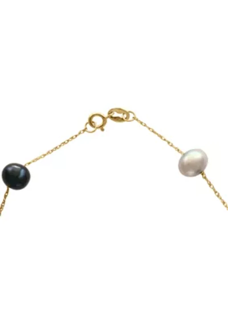 Freshwater Pearl Bracelet in 14k Yellow Gold
