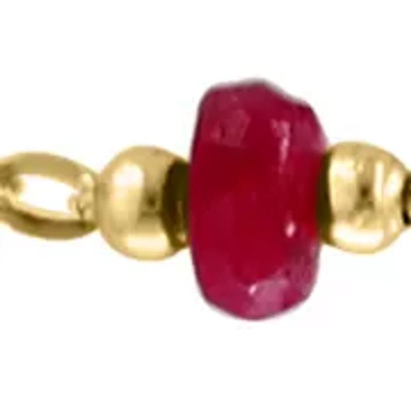 Fresh Water Pearl Ruby Bracelet in 14K Yellow Gold