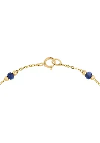 Freshwater Pearl and Sapphire Bracelet in 14K Yellow Gold