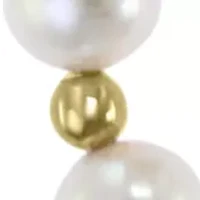  14K Yellow Gold Freshwater Pearl and Gold Bead 7.5 Inch Bracelet