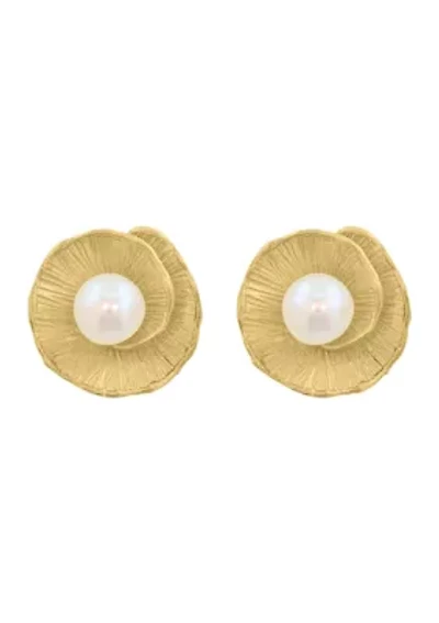 Freshwater Pearl Earrings in 14K Gold Plated Sterling Silver