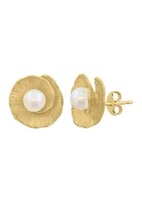 Freshwater Pearl Earrings in 14K Gold Plated Sterling Silver