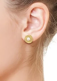 Freshwater Pearl Earrings in 14K Gold Plated Sterling Silver
