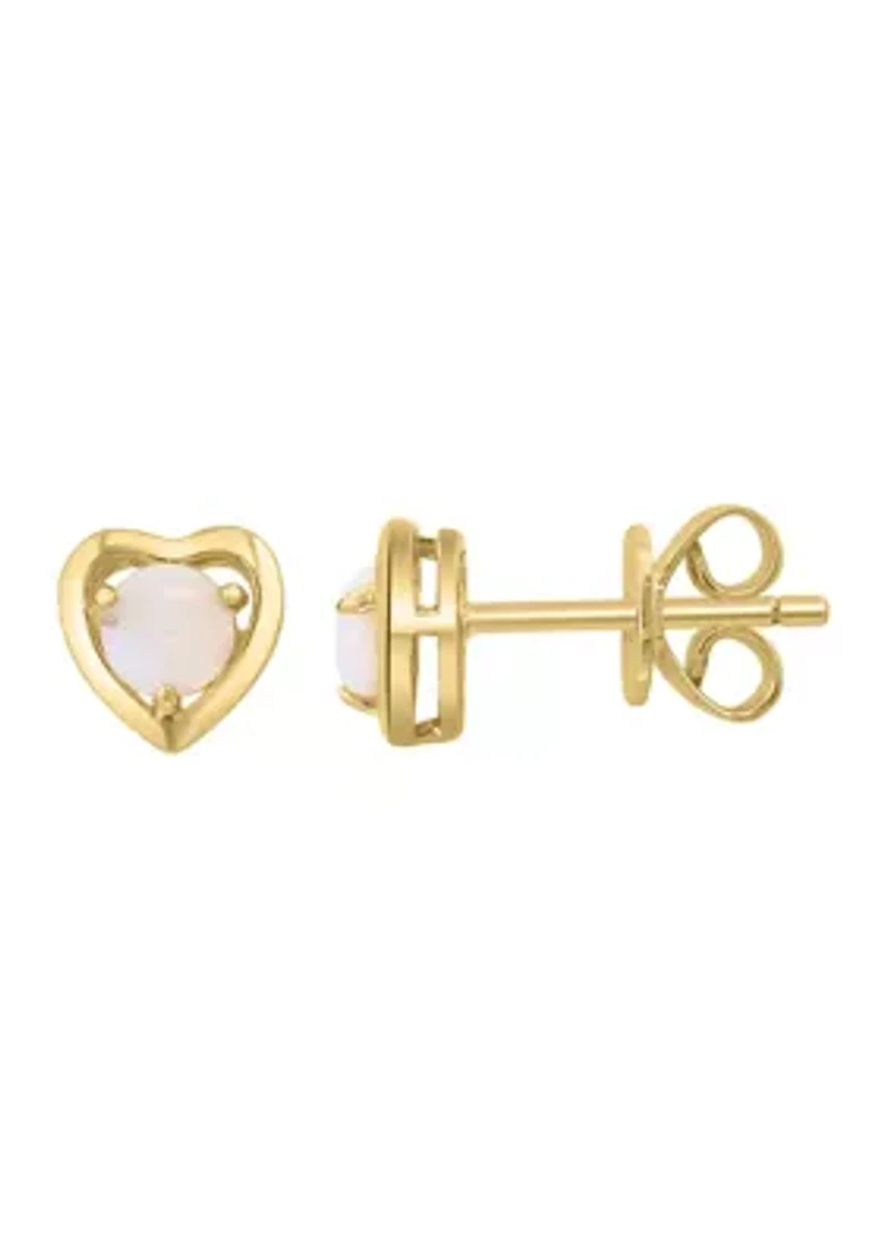 925 Gold Plated Silver Opal Earrings