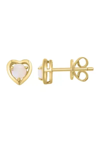 925 Gold Plated Silver Opal Earrings