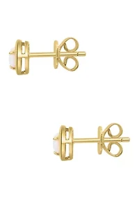 925 Gold Plated Silver Opal Earrings