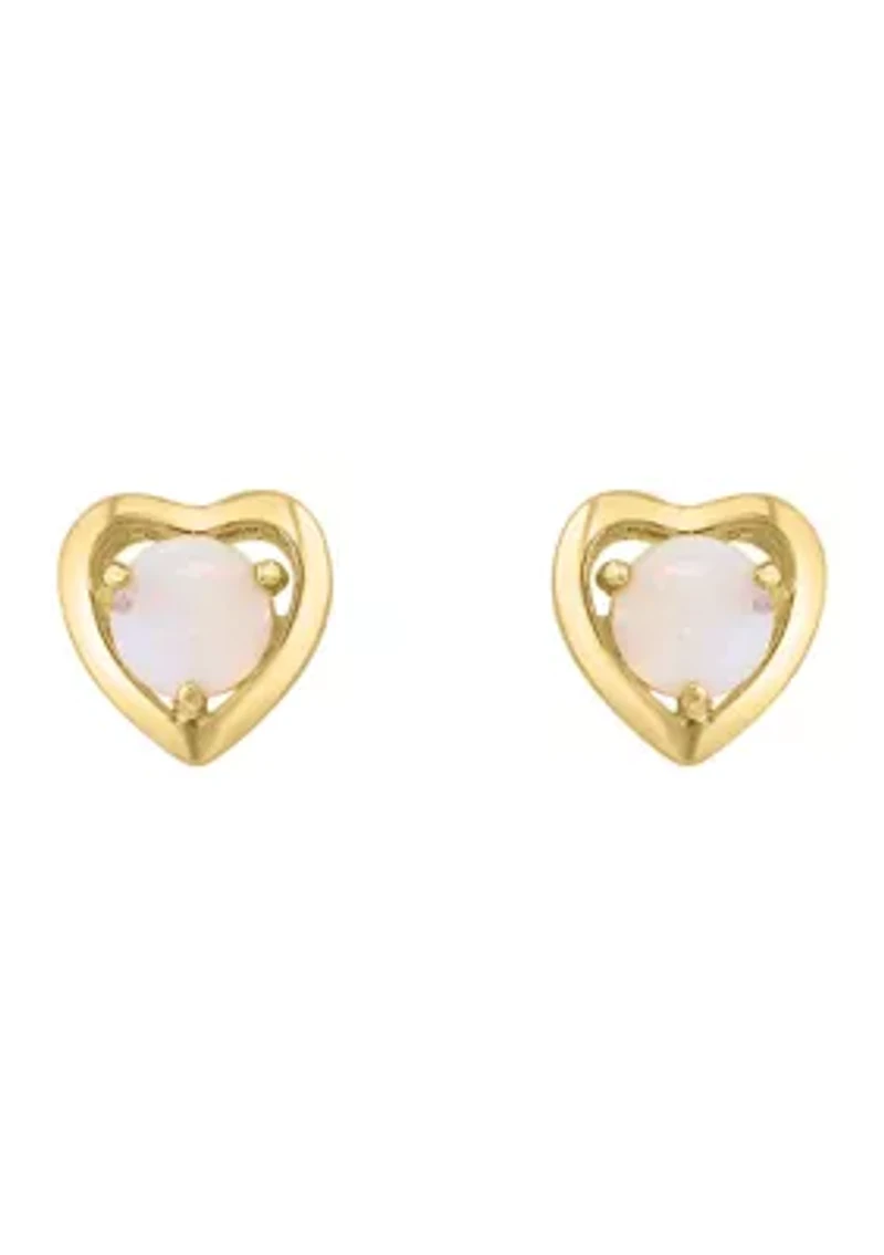 925 Gold Plated Silver Opal Earrings