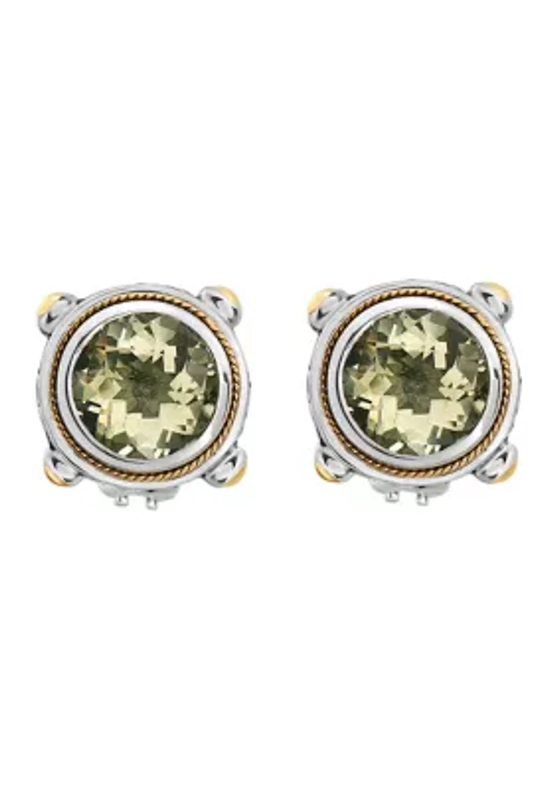 7.1 ct. t.w. Green Amethyst Earrings in Sterling Silver