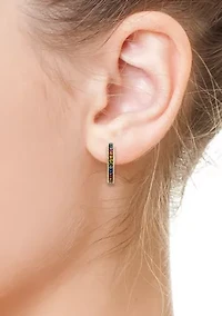 Sterling Silver 18K Gold Multi Sapphire Earrings