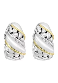 Sterling Silver and 18K Yellow Gold Hoop Earrings