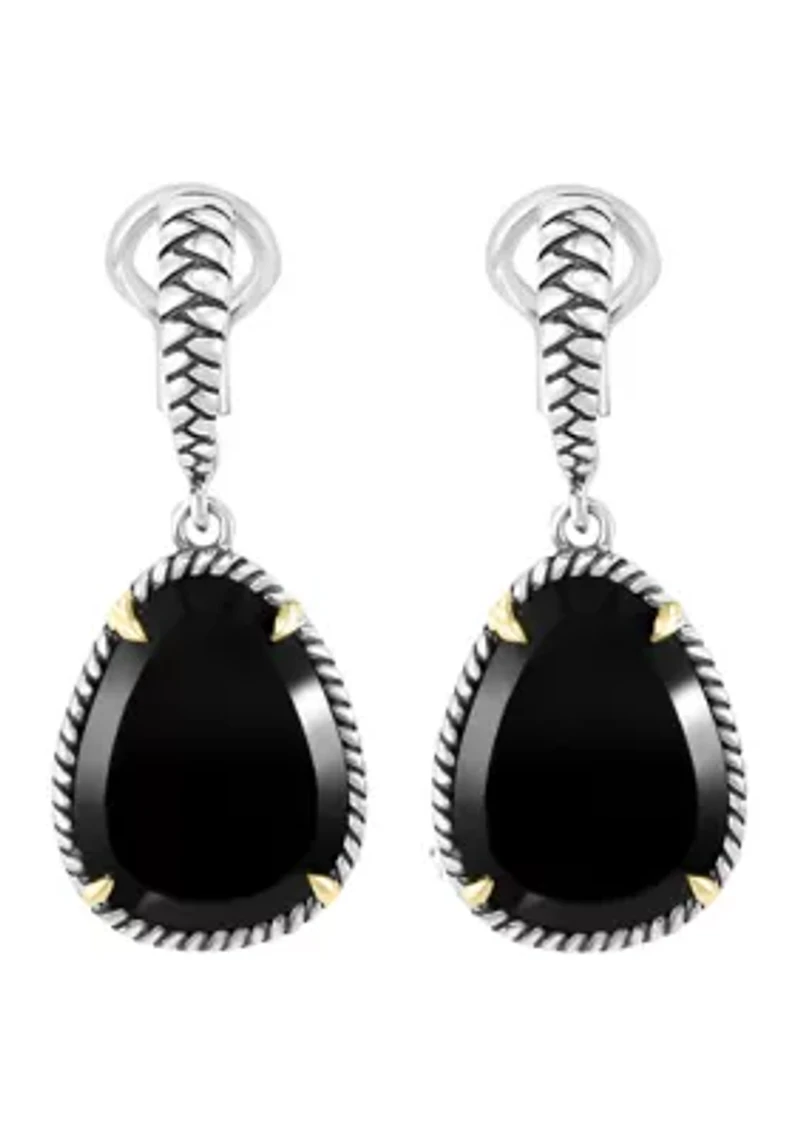  13.11 ct. t.w. Onyx Earrings in Sterling Silver