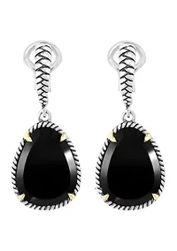  13.11 ct. t.w. Onyx Earrings in Sterling Silver