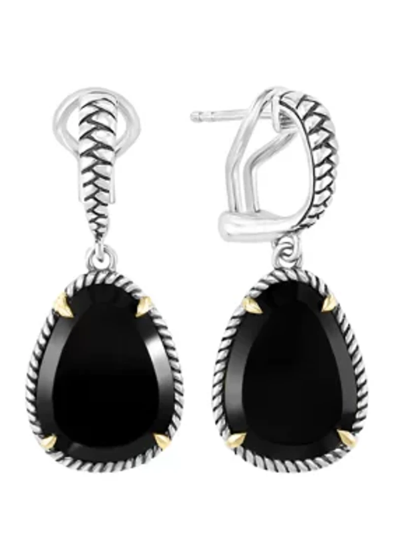  13.11 ct. t.w. Onyx Earrings in Sterling Silver