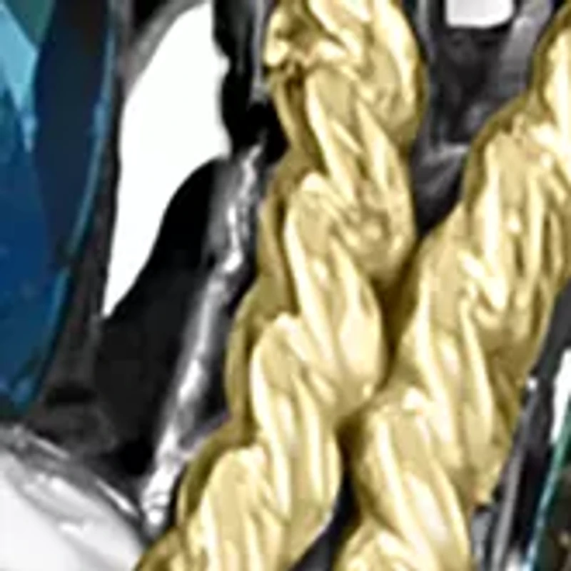 Sterling Silver/18K Yellow Gold Blue Topaz and London Blue Topaz Earrings