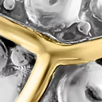 Freshwater Pearl Starfish Earrings in 18K Yellow Gold Over Sterling Silver