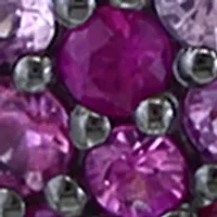 Purple Sapphire Earrings in Sterling Silver