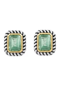 Sterling Silver Green Amethyst Earrings