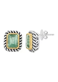 Sterling Silver Green Amethyst Earrings