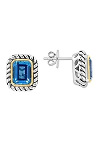 Blue Topaz Earrings in Sterling Silver