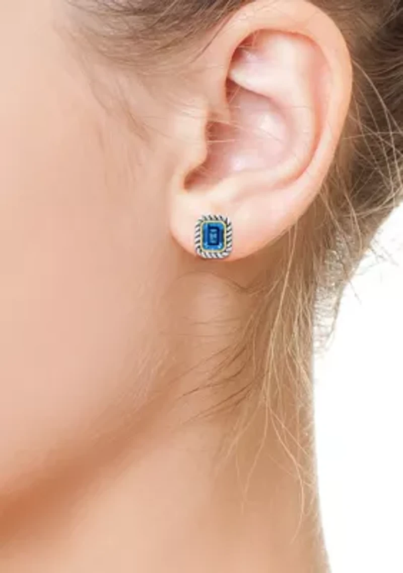 Blue Topaz Earrings in Sterling Silver