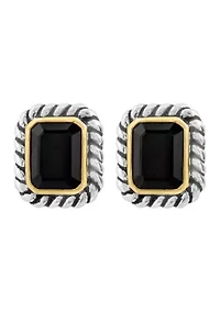 Sterling Silver Gold Plated Onyx Earrings