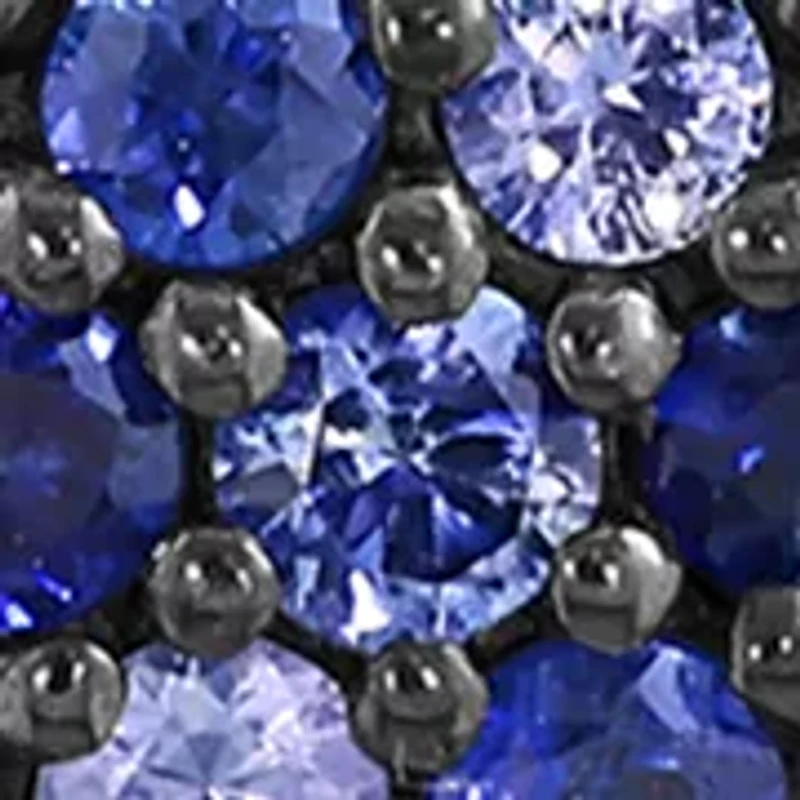 Sterling Silver Blue and White Sapphire Earrings