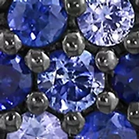Sterling Silver Blue and White Sapphire Earrings