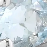 Aqua Zircon Earrings in Sterling Silver