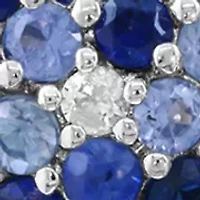 Sapphire Star Earrings in Sterling Silver