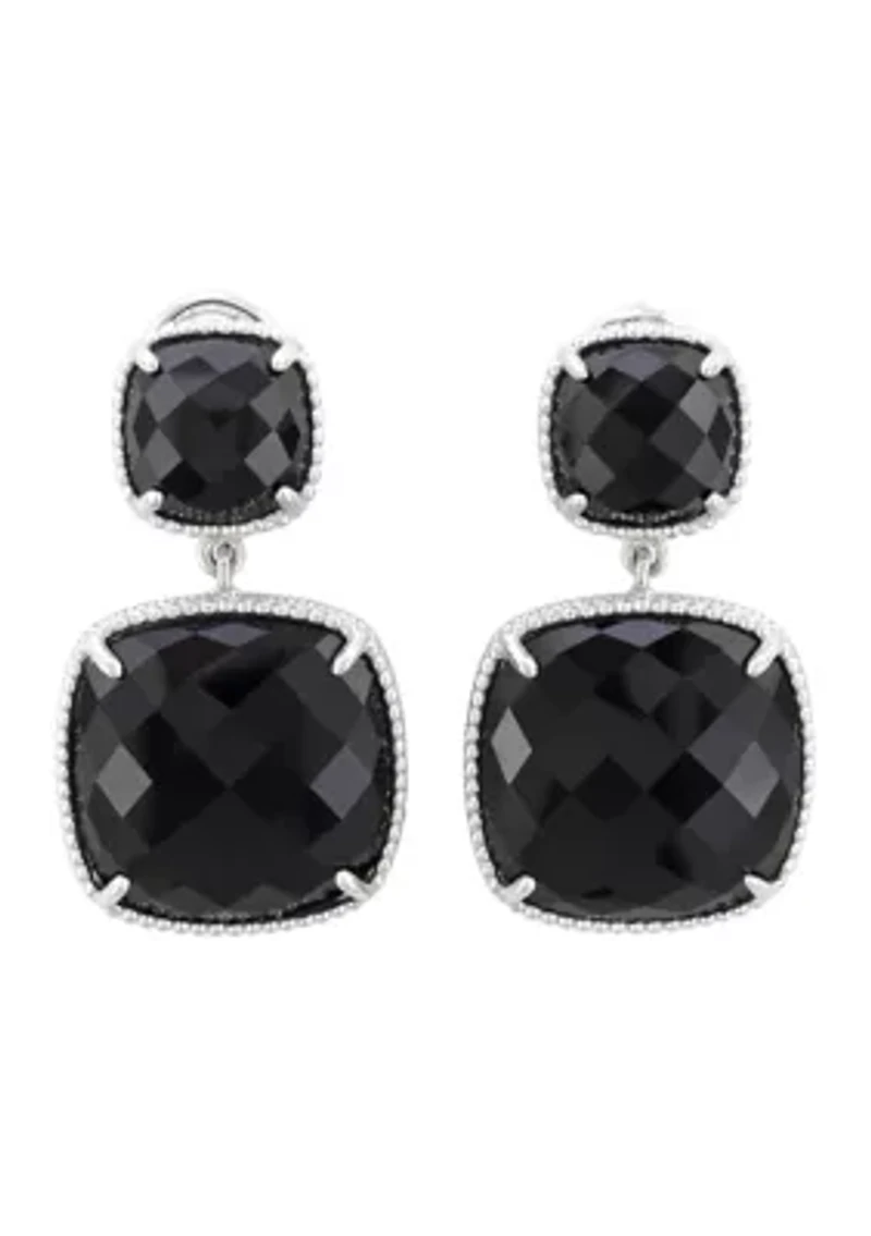 Onyx Earrings set in Sterling Silver