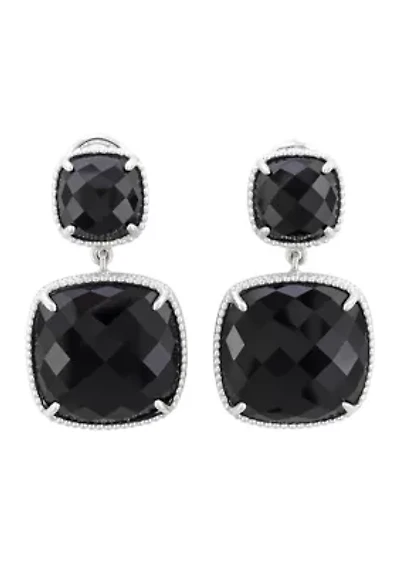 Onyx Earrings set in Sterling Silver